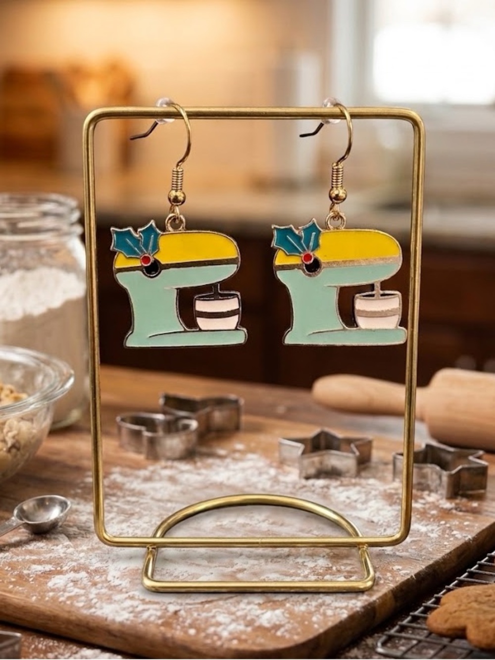 Holiday Mixer Enamel Drop Earrings 🧁